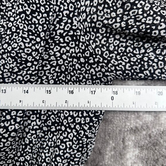 Maeve Dress Small Womens Black & White Shift Leopard Print Faux Wrap - Picture 3 of 9